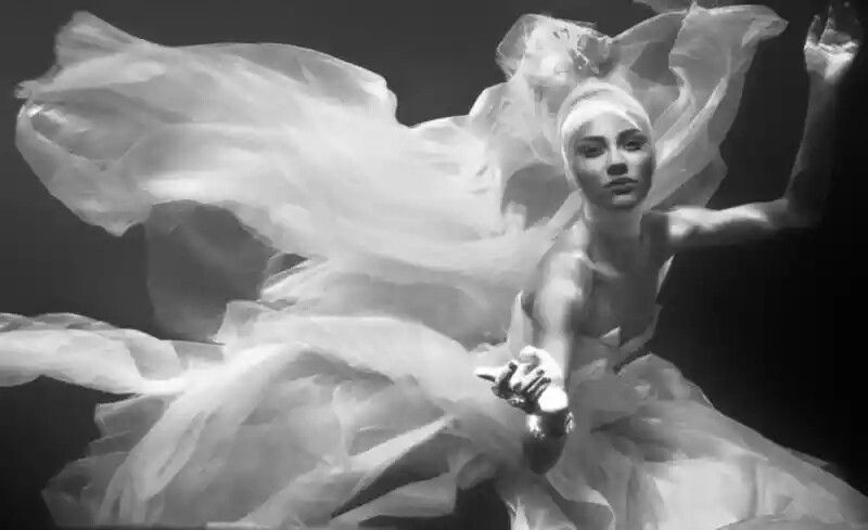 underwater white dress